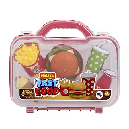 Kit Maleta Fast Food Infantil Com 6 Itens 1550 Paki Toys