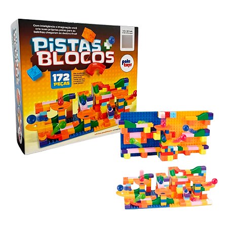 Pista + Blocos 172 Peças De Montar Didático 4040 Pakitoys