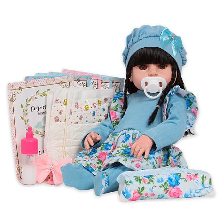 Boneca Reborn Menina Realista Morena Corpo 100% Vinil Fofa