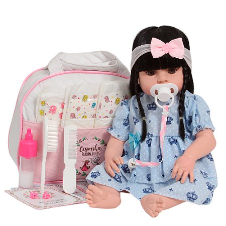 Boneca Reborn Realista 100% Vinil Siliconado Lindo Vestido
