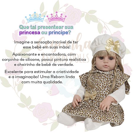 Boneca Reborn Menina Loira Corpo De Vinil Roupa Oncinha