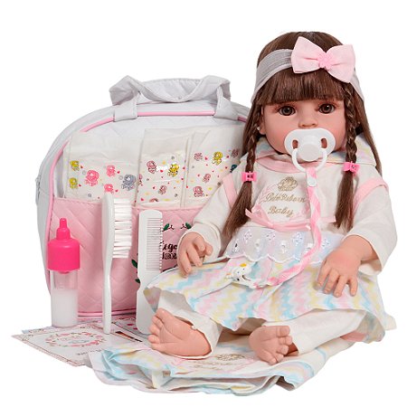 Boneca Reborn Realista Corpo De Vinil Enxoval Completo