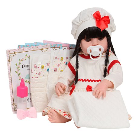 Boneca Bebê Reborn Morena Realista Corpo De Silicone + Itens