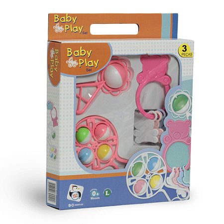 Kit Chocalho E Mordedor Infantil 449 Pica Pau Cor Rosa