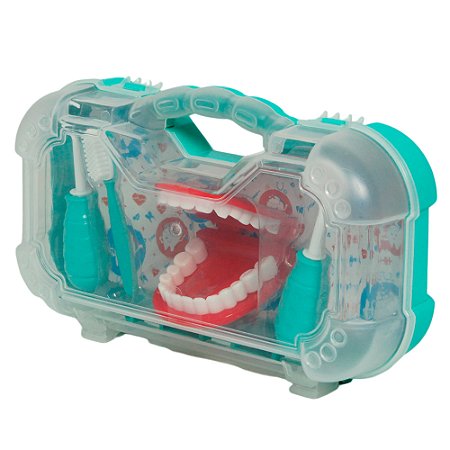 Maleta Infantil Kit Dentista 5 Peças Pakitoys 1270 Cor Verde
