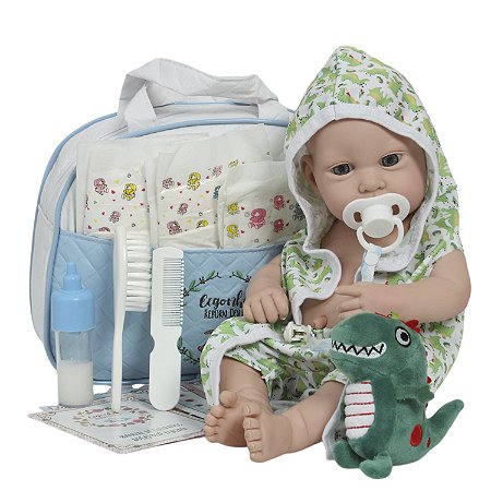 Boneco Reborn Menino Recém Nascido Saída De Banho Jacare