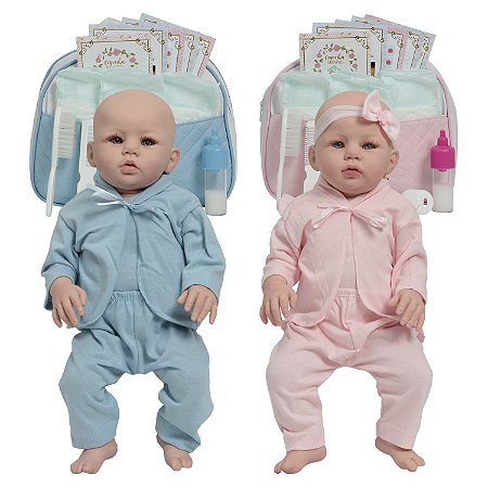 Bebê Reborn Gêmeos Abigail 100% Silicone Enxoval Completo