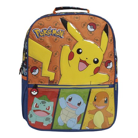 Mochila Infantil Escolar Pokémon Alça Costas Azul Xeryus