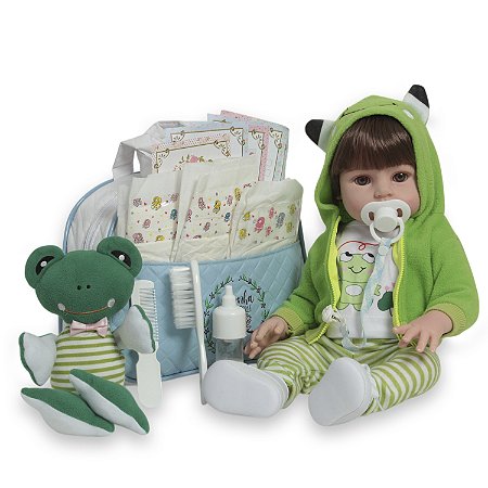Boneco Reborn Realista Menino Sapinho Enxoval Completo