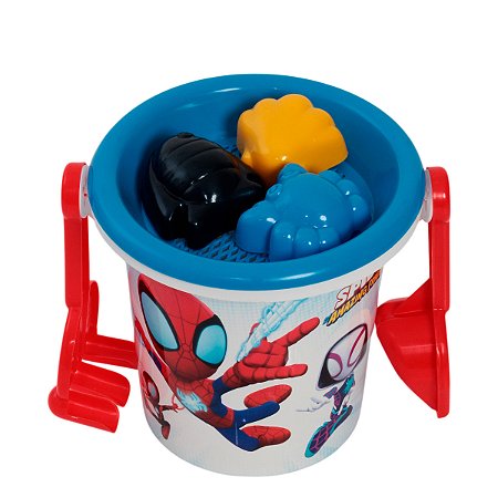 Kit Praia Infantil Spidey 7 Peças Com Baldinho E Acessórios