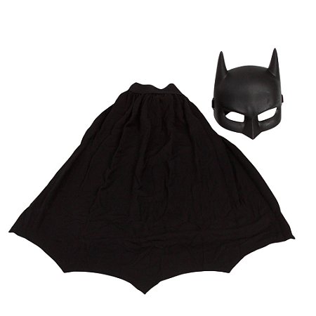 Kit Conjunto Máscara E Capa Batman Fantasia Criança Herói
