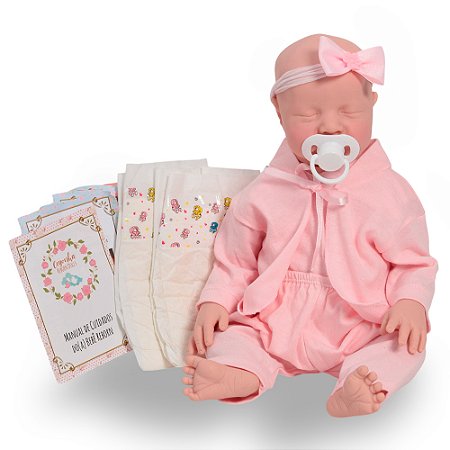 Boneca Bebê Reborn Menina Corpo De Silicone + Acessórios