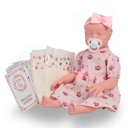 Bebe Reborn Boneca Recém Nascida Realista Princesa 42cm