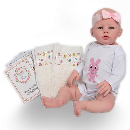 Bebe Reborn Menina 100% Silicone Princesa Kit 09 Acessórios