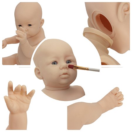 Kit 5 Molde Boneca Bebê Reborn Abigail 48cm Corpo Silicone