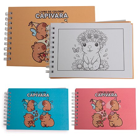 Kit 3 Livro De Colorir Adulto Capivara Desenhos Variados