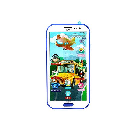 Brinquedo Infantil Celular Educativo Azul 3D com Musica