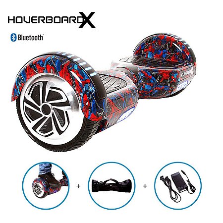 Hoverboard Elétrico 6,5 Homem Aranha HoverboardX Bluetooth