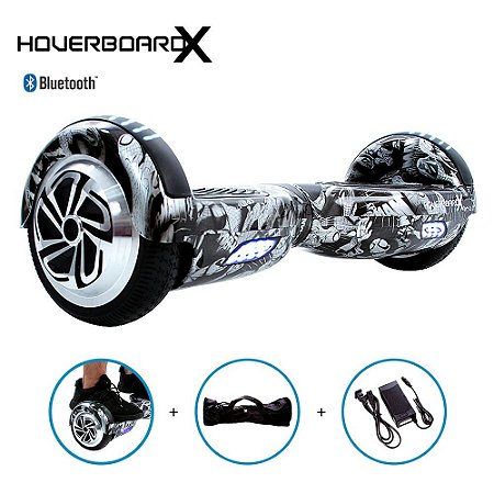 Hoverboard 6,5 Homem-Aranha Preto e Branco HoverboardX
