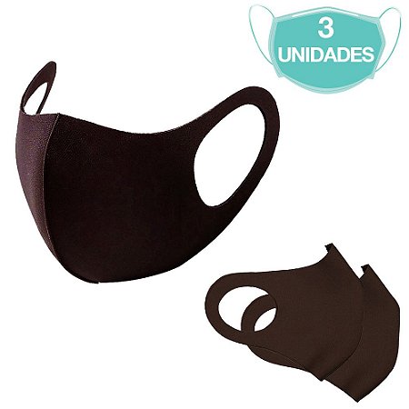 3 Máscaras Laváveis Reutilizável Marrom Cuidado Pessoal