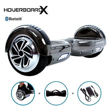 Hoverboard Skate 6,5 Cinza Chrome HoverboardX com Bluetooth