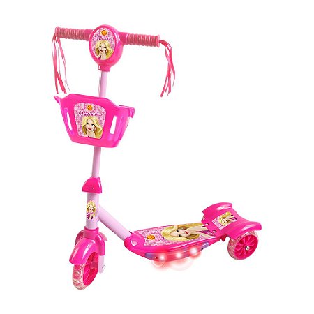 Brinquedo Infantil Patinete Scooter 3 Rodas Com Cesta Luz