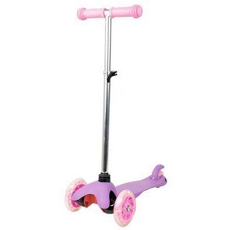Patinete Infantil de 3 Rodas com Led na Roda Rosa BBR Toys