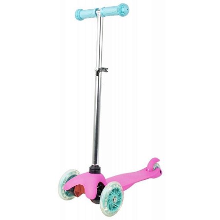 Patinete Infantil de 3 Rodas com Led na Roda Rosa E Azul BBR
