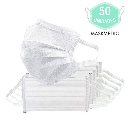 Kit 50 Máscara Descartável Para Higiene E Proteção De Rosto