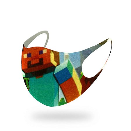 1 Máscara Lavável Infantil Jogo Minecraft Neoprene Meninos