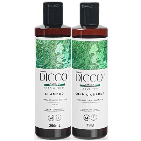 Shampoo e Condicionador Cabelo Forte Bamboo Dicco Kit