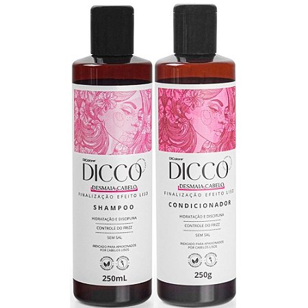 Shampoo e Condicionador Liso Desmaia Cabelo Dicco Kit