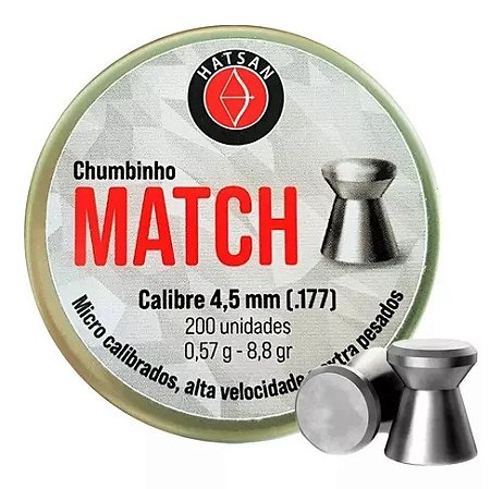 Chumbinho Hatsan Match 4,5mm (.177) 200 Uni Rossi