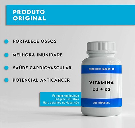 Vitamina D3 10000UI + K2 100mcg – 240 caps