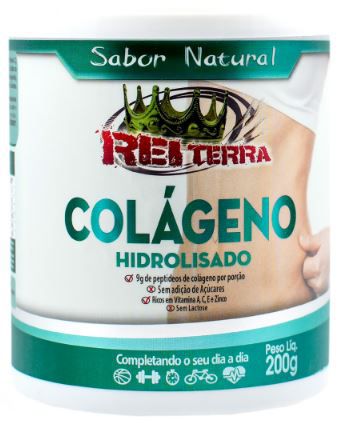 Colágeno Hidrolisado em Pó Sabor Natural - 200g - Rei Terra