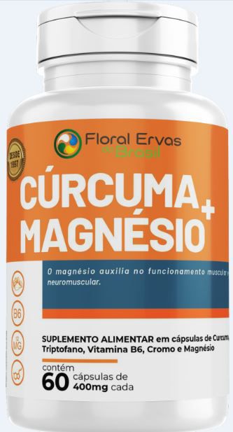 Cúrcuma + Magnésio + L-Triptofano - 60 caps - Floral Ervas