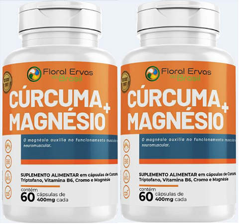 Kit Cúrcuma + Magnésio + L-Triptofano - 2 unidades - Floral Ervas