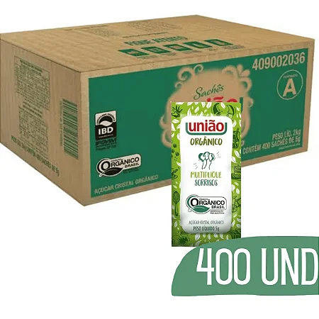 ACUCAR UNIAO ORGANICO 400X4G