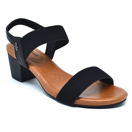 SANDALIAS EM COURO COM ELASTICO USAFLEX PRETO Y8204