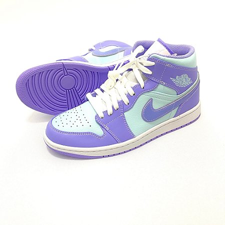 air jordan 1 mid purple aqua nike