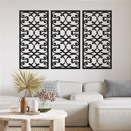 Conjunto de Painéis Decorativos - Volutas