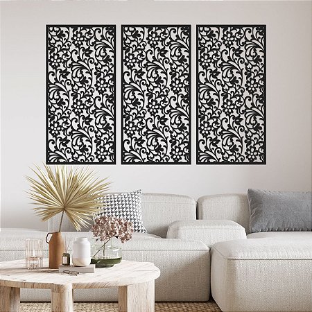 Conjunto de Painéis Decorativos - Jardim Secreto