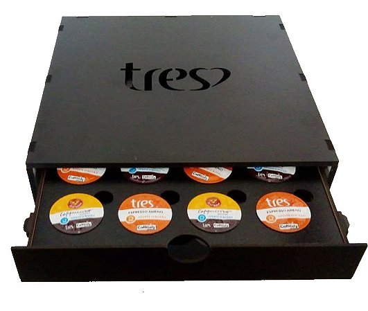 Porta Cápsulas de Café - Três Corações - 3 Gavetas 48 cápsulas