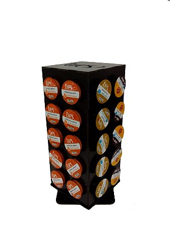 Porta Cápsulas - Torre Giratória - Três Corações - 40 Cápsulas.