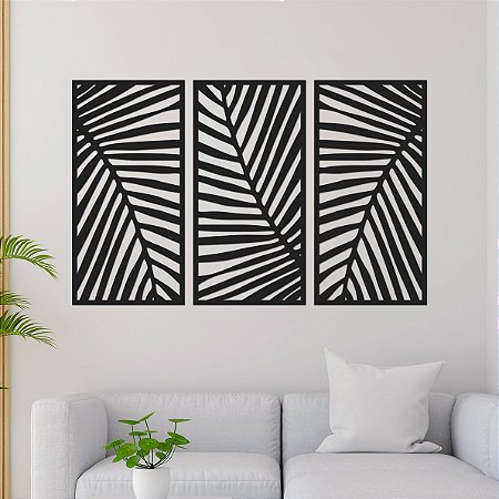 Conjunto de Painéis Decorativos - Folha de Palmeira