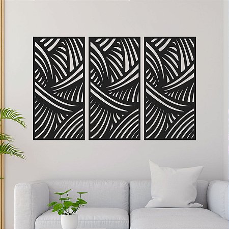 Conjunto de Painéis Decorativos - Curvas Sobrepostas