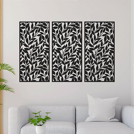 Conjunto de Painéis Decorativos - Folhagem