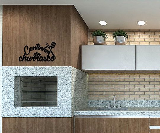 Placa - Decorativa - Escrita - Cantinho do Churrasco
