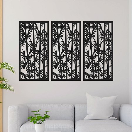 Conjunto de Painéis Decorativos - Bambu