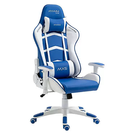 CAD. GIR. GAMER MX5 MYMAX C/BRACO BC/AZUL MARINHO MGCH-MX5/BLMR